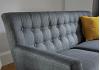 Grey Fabric Upholstered 3 Seater Sofa,Button Back,Retro Scandinavian Style 6